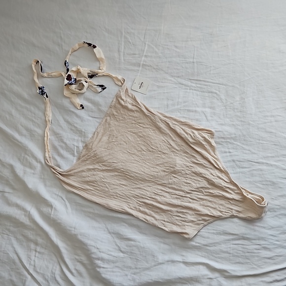 NWT Free People One Time Bodysuit Tan One Shoulder Size Large - Picture 3 of 10